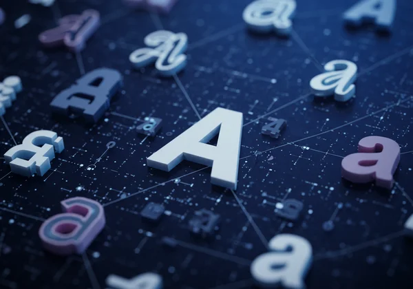 Abstract illustration of Unicode characters and symbols.