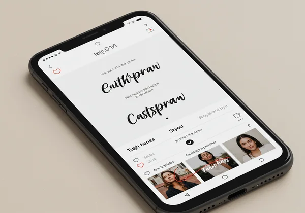 Instagram profile showing bio and posts with unique cursive fonts