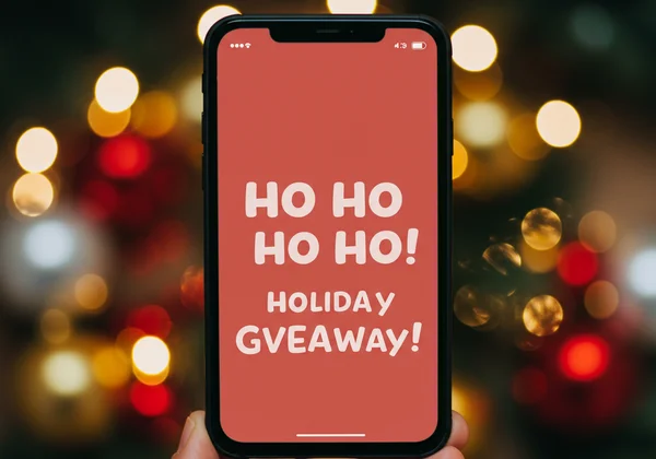 منشور على إنستغرام بنص كريسماس متصل مرح وعصري.