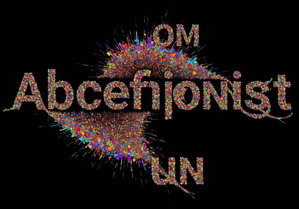 Creative text transforming from plain to sparkling words.