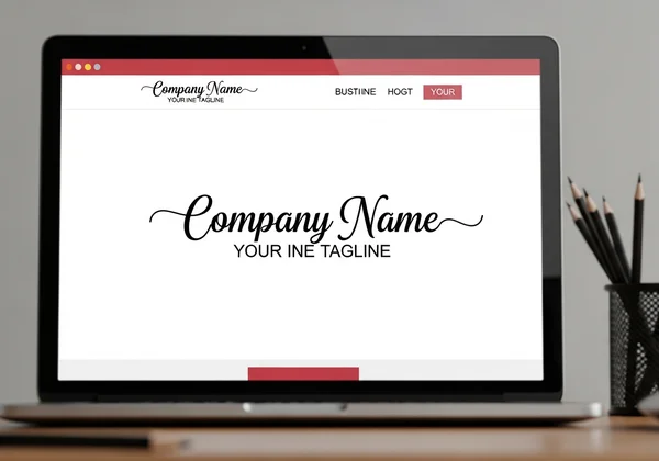Business logo design mockup with a stylish script font