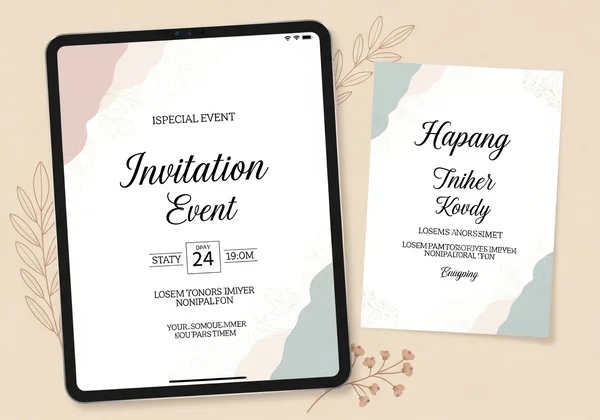 Digital invitation card with elegant script font